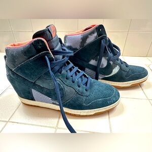 Rare NIKE Dunk Sky wedge navy camouflage print